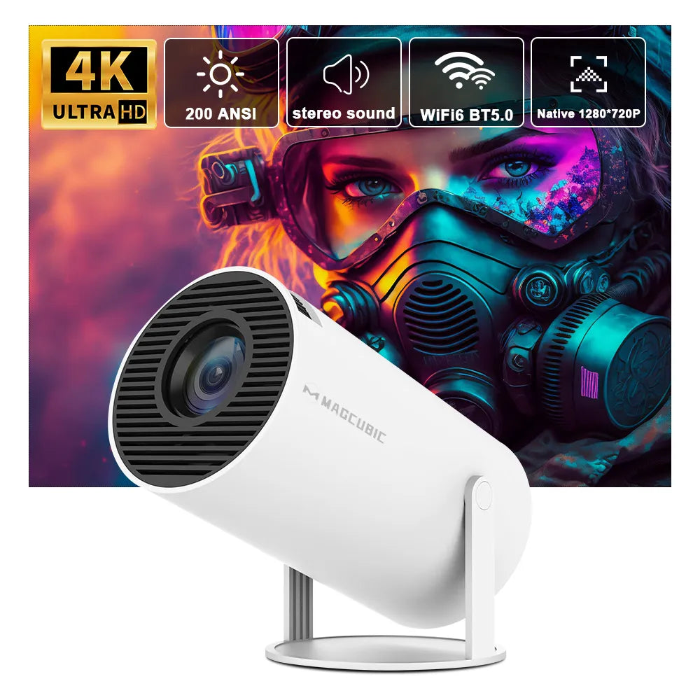 FidelFrenzy Mini Projector HY300 4K Android 11