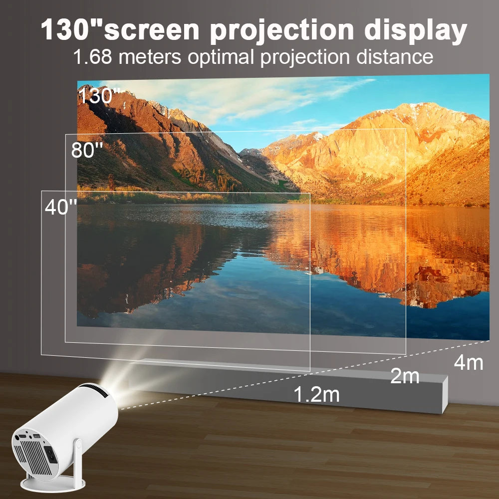 FidelFrenzy Mini Projector HY300 4K Android 11